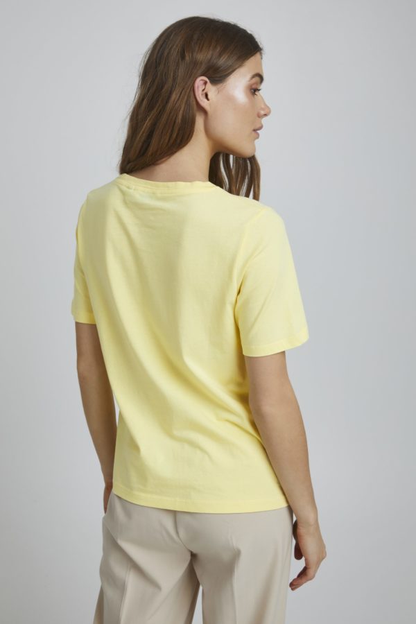 T-shirt brodé femme jaune