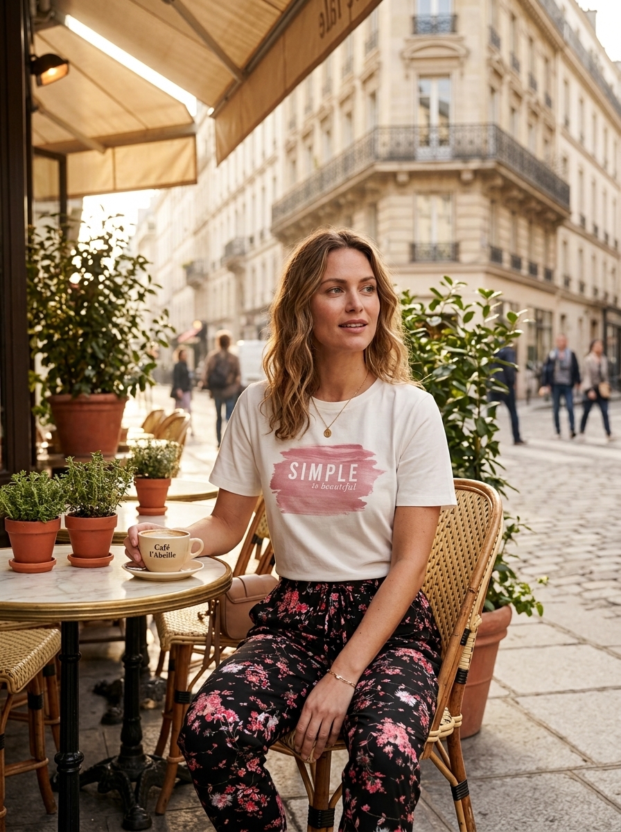 T-shirt blanc coton bio – Simple is beautiful | B.Young – Image 2