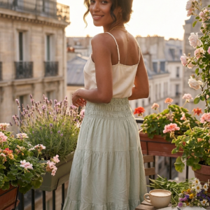 jupe-longue-femme-vert