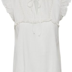 Top blanc brodé