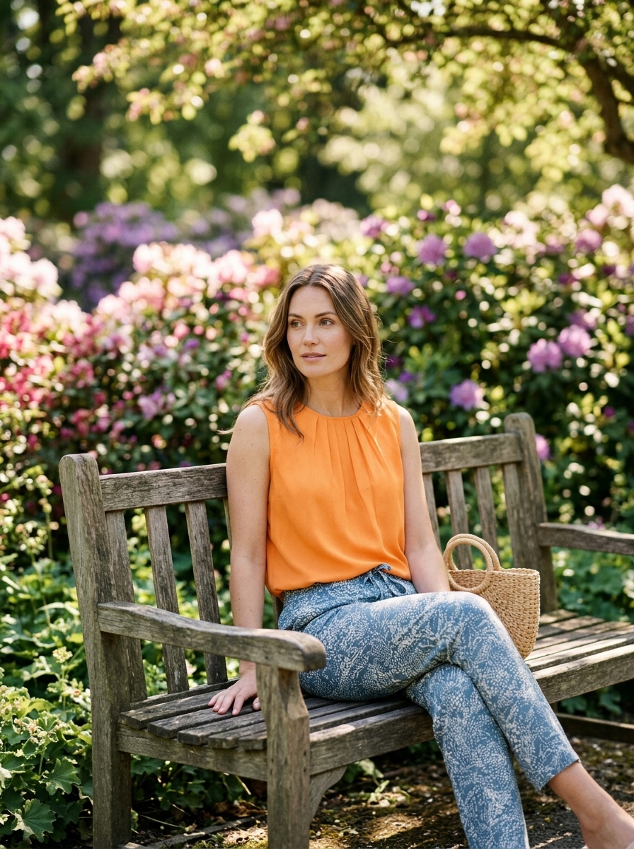 top-orange-sans-manches